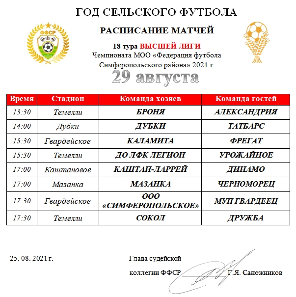 18 тур чемпионата россии